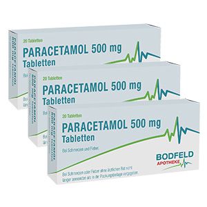 PARACETAMOL 500 mg Tabletten Bodfeld Apotheke (3x20St)